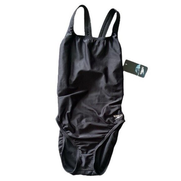 NWT Speedo Pro LT One Piece Swimsuit Black Size 10 / 36 Racerback Training Suit - Picture 3 of 6